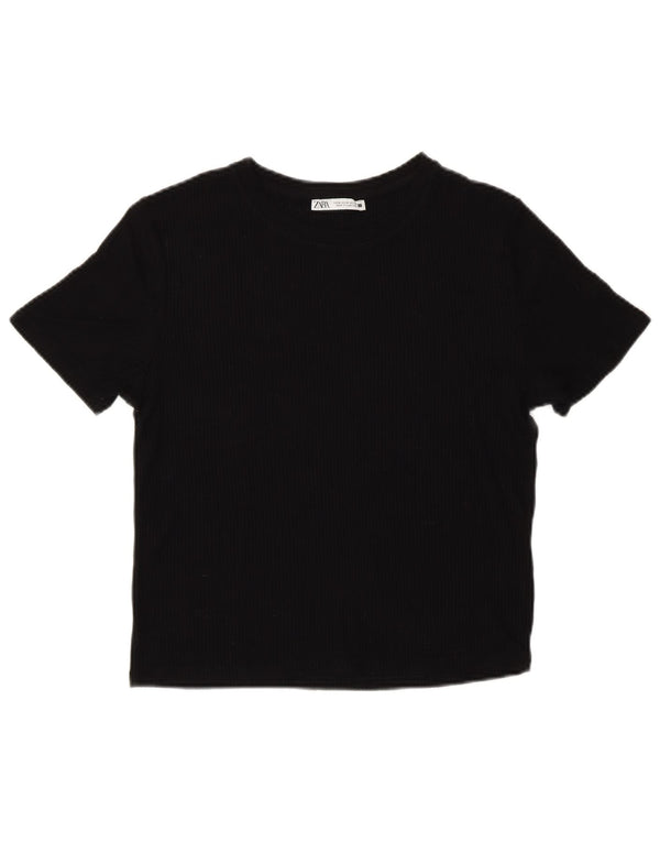 Zara Γυναικείο T-Shirt Top UK 12 Medium Black