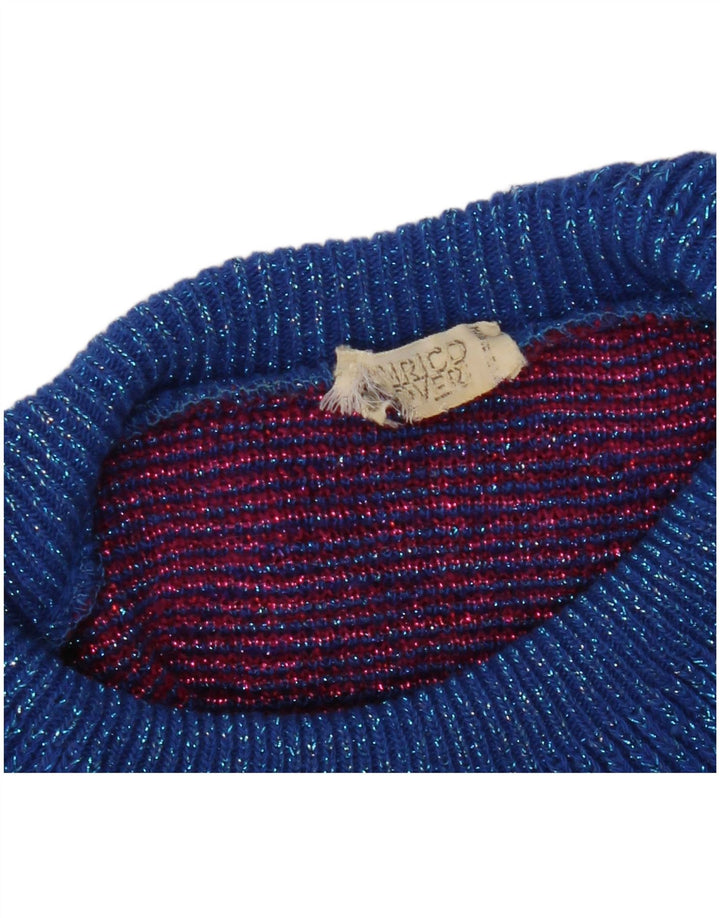 VINTAGE Γυναικείο πουλόβερ με ρολό λαιμόκοψη UK 10 Small πολύχρωμο