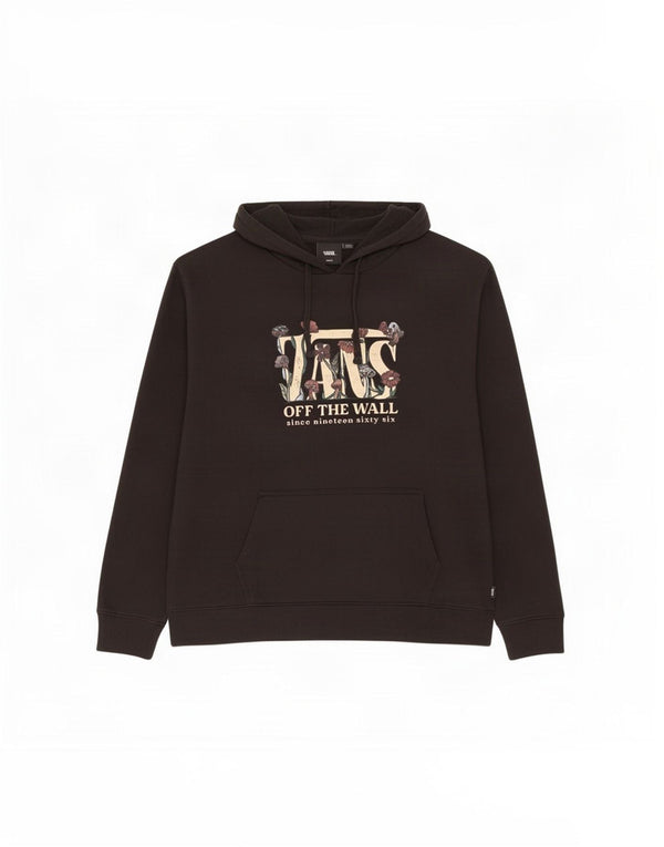 Vans Womens Graphic Hoodie Jumper UK 16 Large Black Cotton