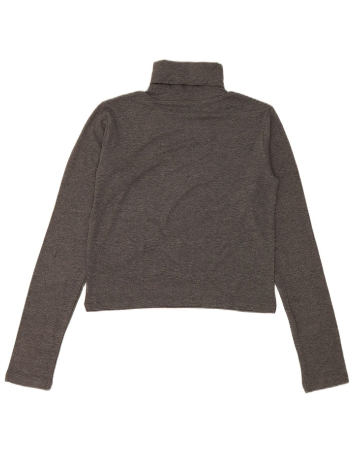 Zara Γυναικείο Crop Top Μακρυμάνικο UK 12 Medium Grey