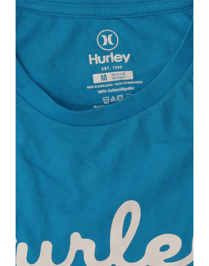 Ανδρικό γραφικό μπλουζάκι Hurley Μπλουζάκι από μεσαίο μπλε βαμβακερό