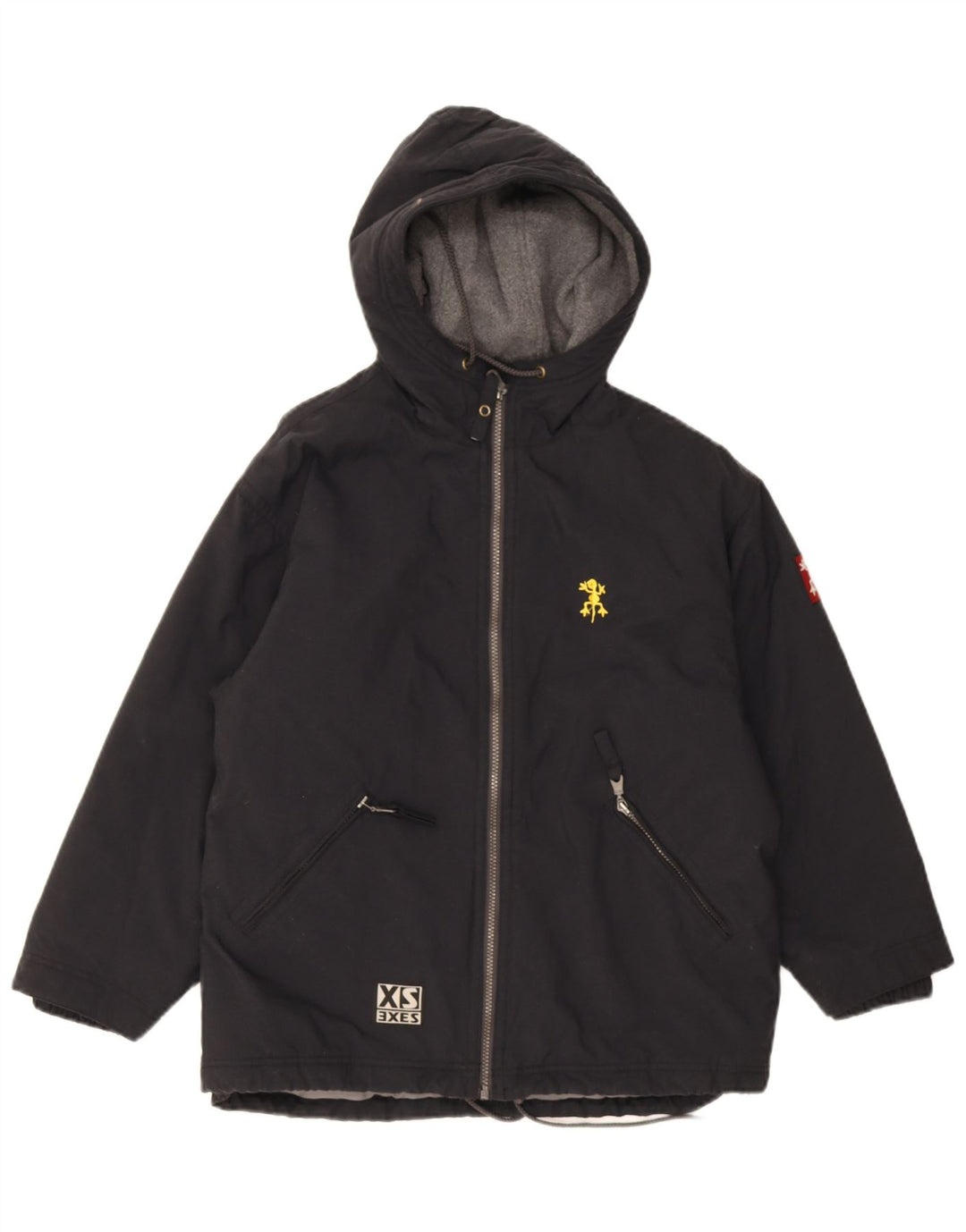 XS Exes Boys Hooded Windbreaker Jacket 12-13 Years Black Polyamide