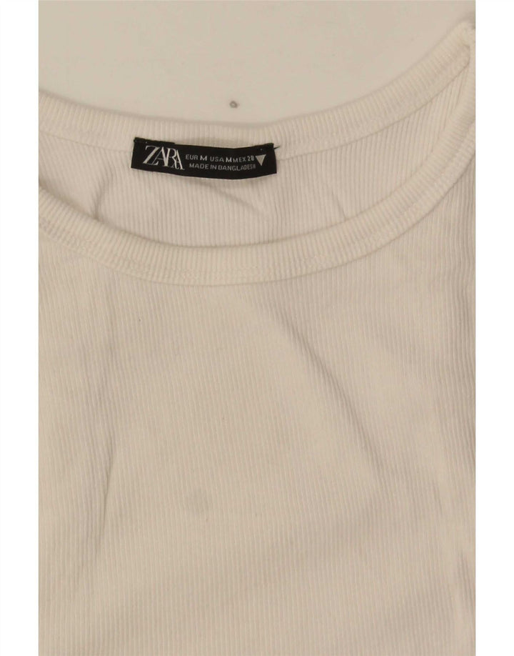 Zara Γυναικείο Γιλέκο Crop UK 12 Medium White