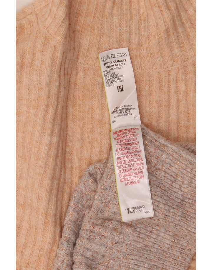 Marks & Spencer γυναικείο πουλόβερ με λαιμό χελώνα UK 14 Medium Pink