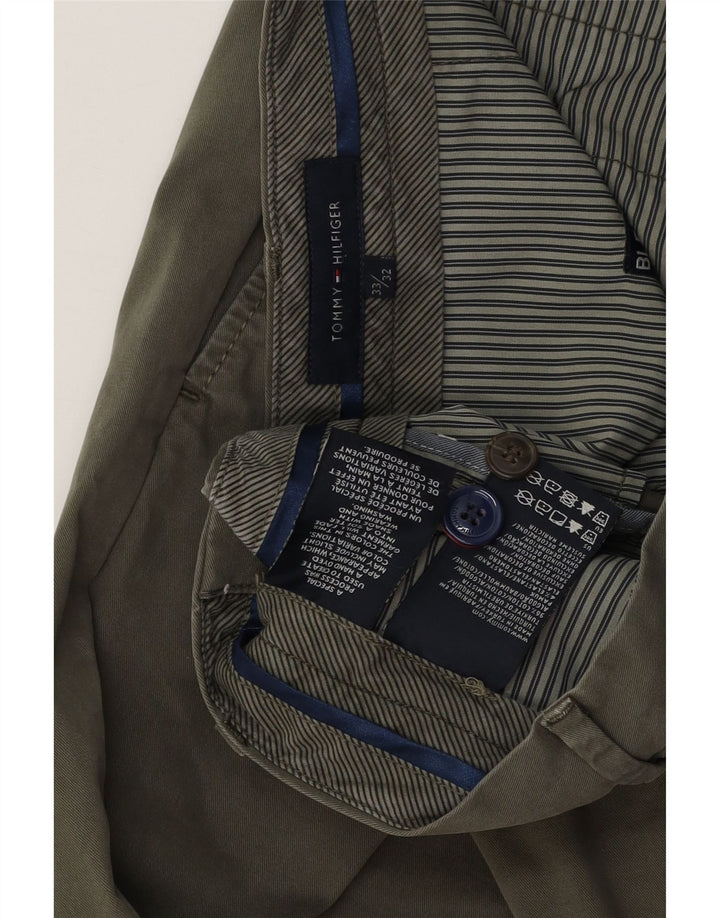TOMMY HILFIGER Ανδρικό ίσιο παντελόνι Chino W33 L32 Χακί βαμβακερό
