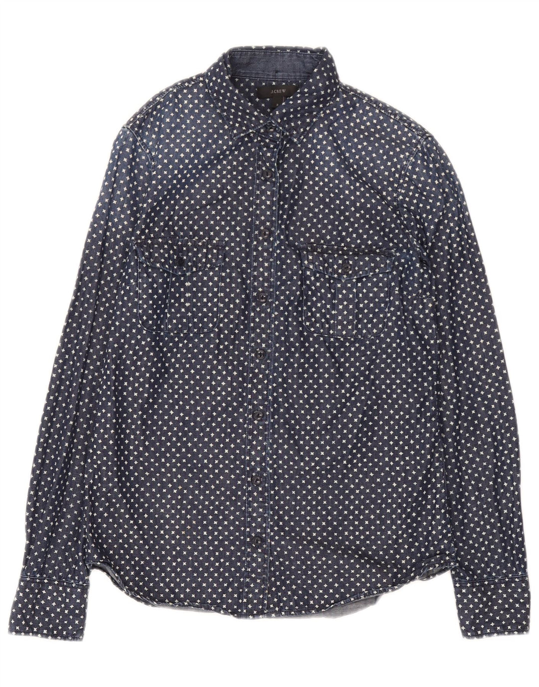 J. Crew Γυναικείο Abstract Pattern Υπερμεγέθη τζιν πουκάμισο US 2 XS Navy Blue