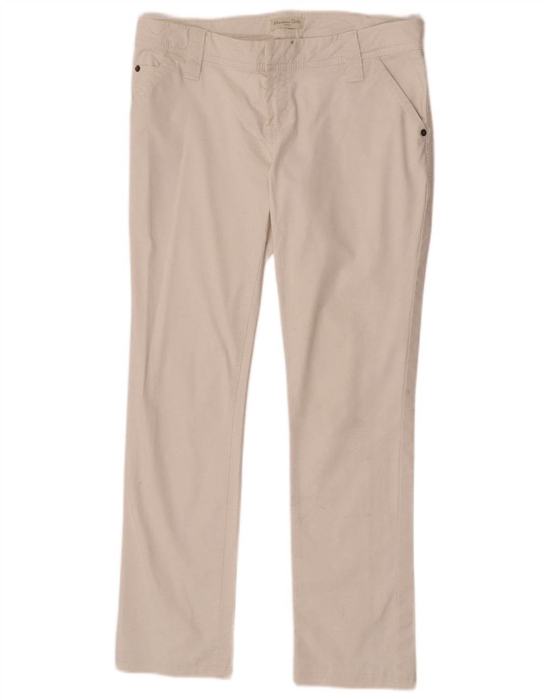 Massimo Dutti Γυναικείο Slim παντελόνι Chino W32 L29 Λευκό