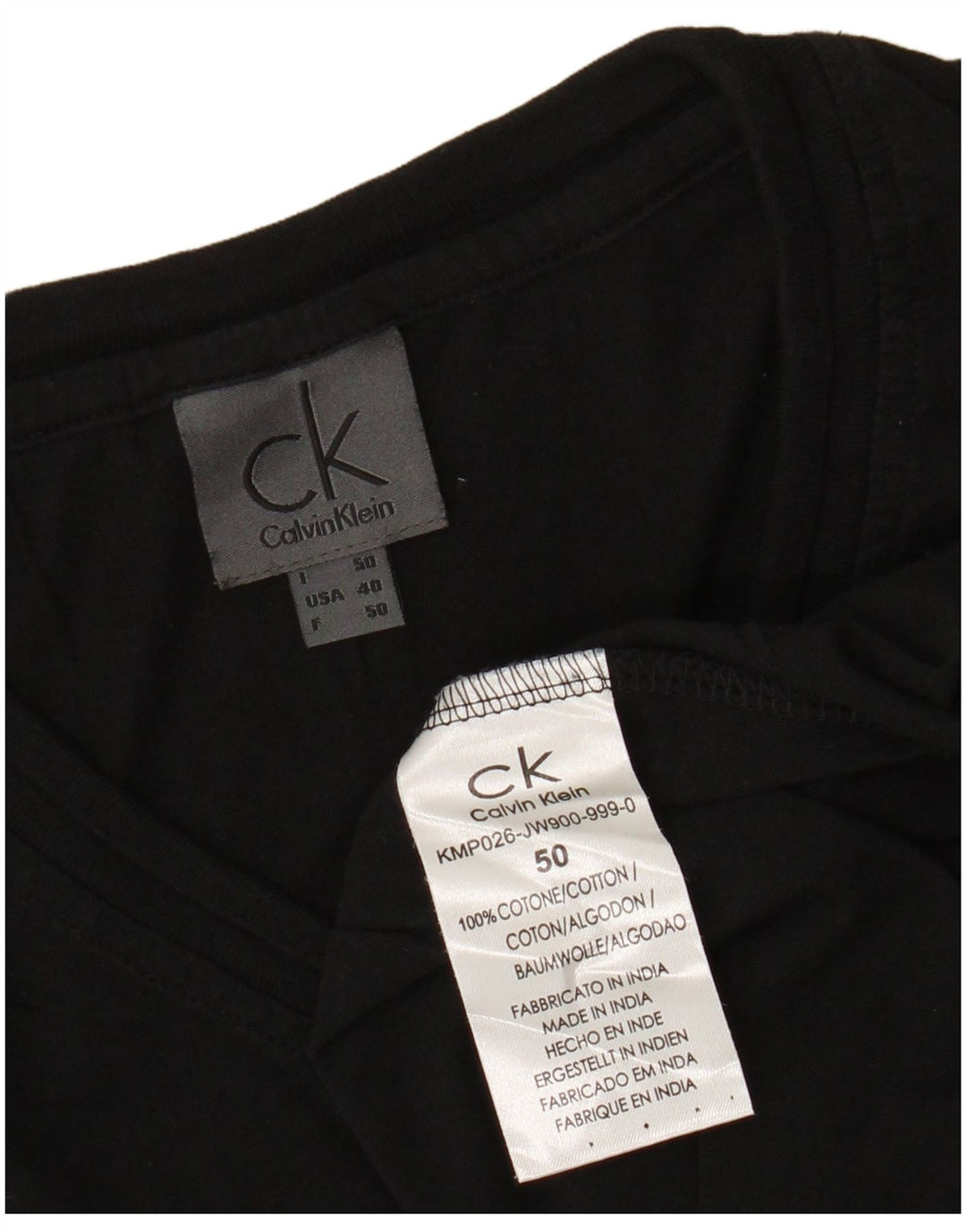 Ανδρικό γραφικό μπλουζάκι CALVIN KLEIN Top IT 50 μεσαίο μαύρο βαμβακερό