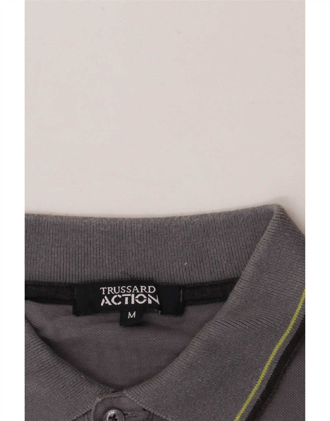 TRUSSARDI Mens Polo Shirt Medium Grey Cotton Vintage Trussardi and Second-Hand Trussardi from Messina Hembry 