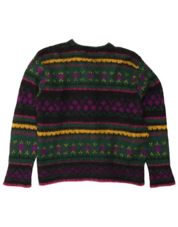 Γυναικείο πουλόβερ Benetton Cardigan IT 46 Large πολύχρωμο Fair Isle Mohair