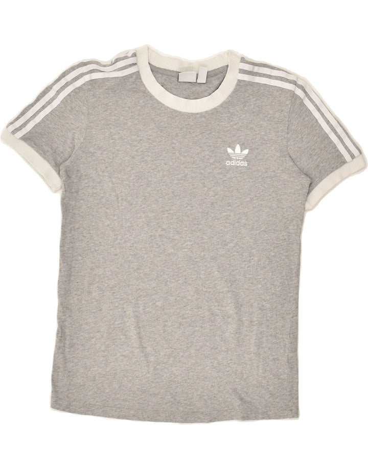 ADIDAS Womens T-Shirt Top UK 10 Small  Grey Cotton | Vintage Adidas | Thrift | Second-Hand Adidas | Used Clothing | Messina Hembry 