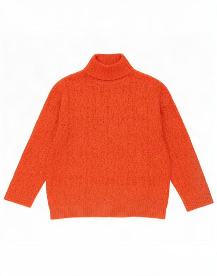 Marks & Spencer Γυναικείο πουλόβερ με λαιμό χελώνα UK 10 Small Orange