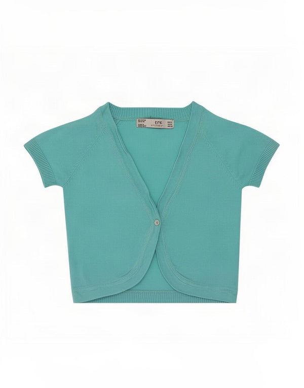 Zara Γυναικείο πουλόβερ Trafaluc Bolero Cardigan UK 8 Small Blue Cotton