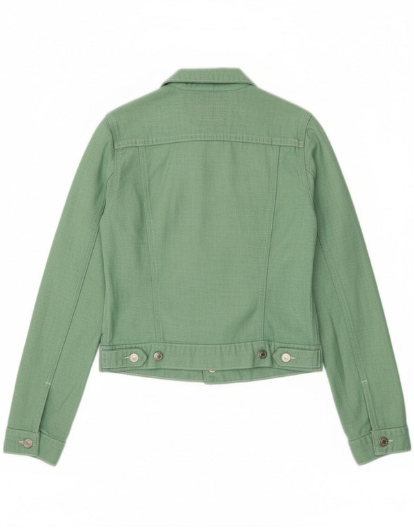 Ralph Lauren Γυναικείο Crop Τζιν Μπουφάν UK 10 Small Green Cotton