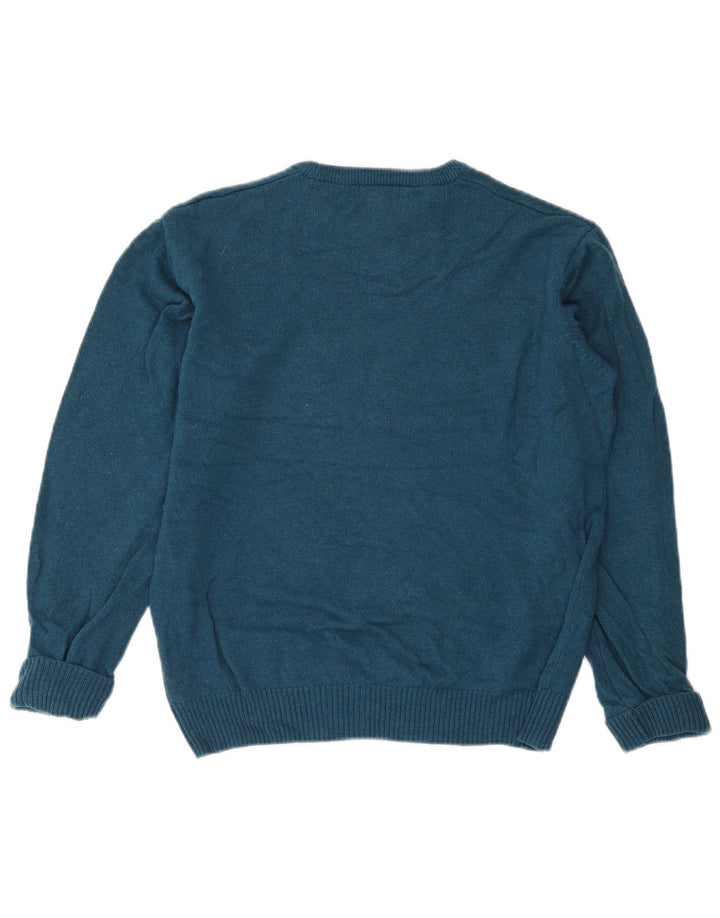 Ανδρικό πουλόβερ John Lewis Crew Neck Jumper Μικρό Μπλε Μαλλί Merino