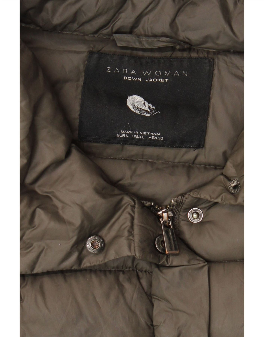 Zara Γυναικείο μπουφάν UK 16 Large Khaki