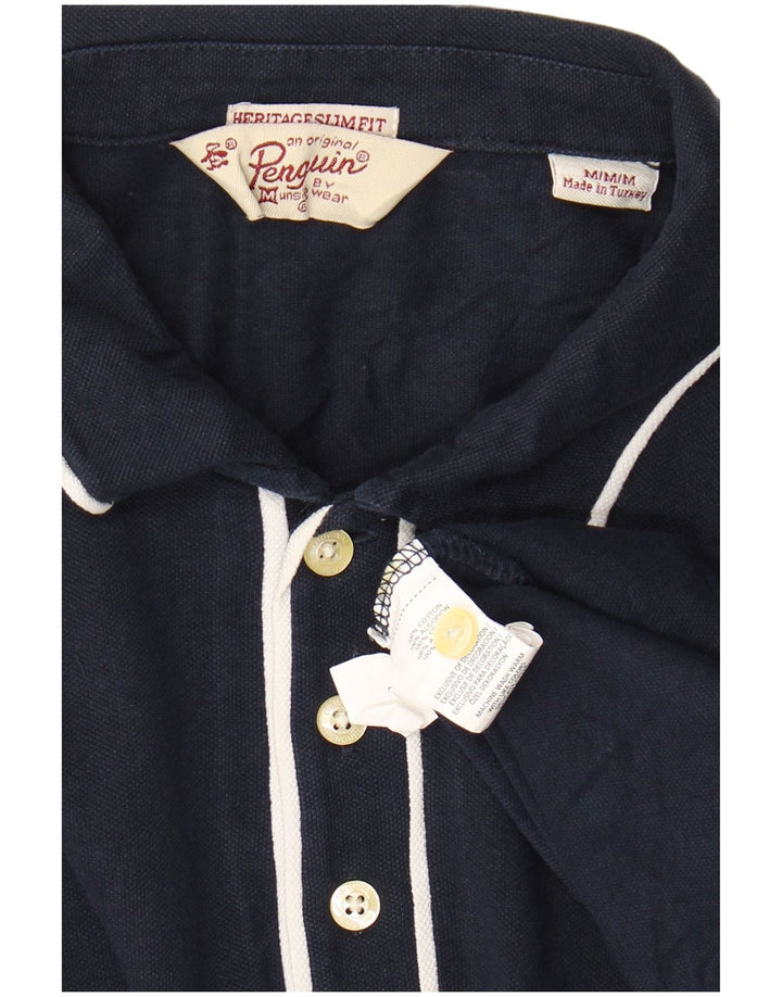 Ανδρικό PENGUIN Heritage μακρυμάνικο μπλουζάκι πόλο μεσαίο μπλε ναυτικό