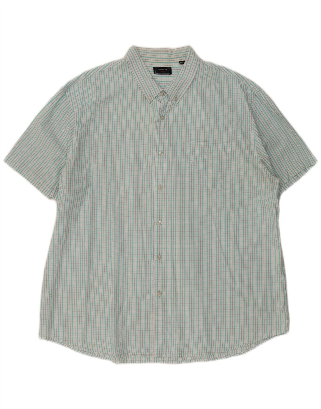 DOCKERS Ανδρικό κοντομάνικο πουκάμισο 2XL τιρκουάζ καρό