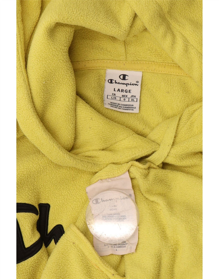 Champion Ανδρικά γραφικά με κουκούλα Fleece Jumper Μεγάλος κίτρινος πολυεστέρας