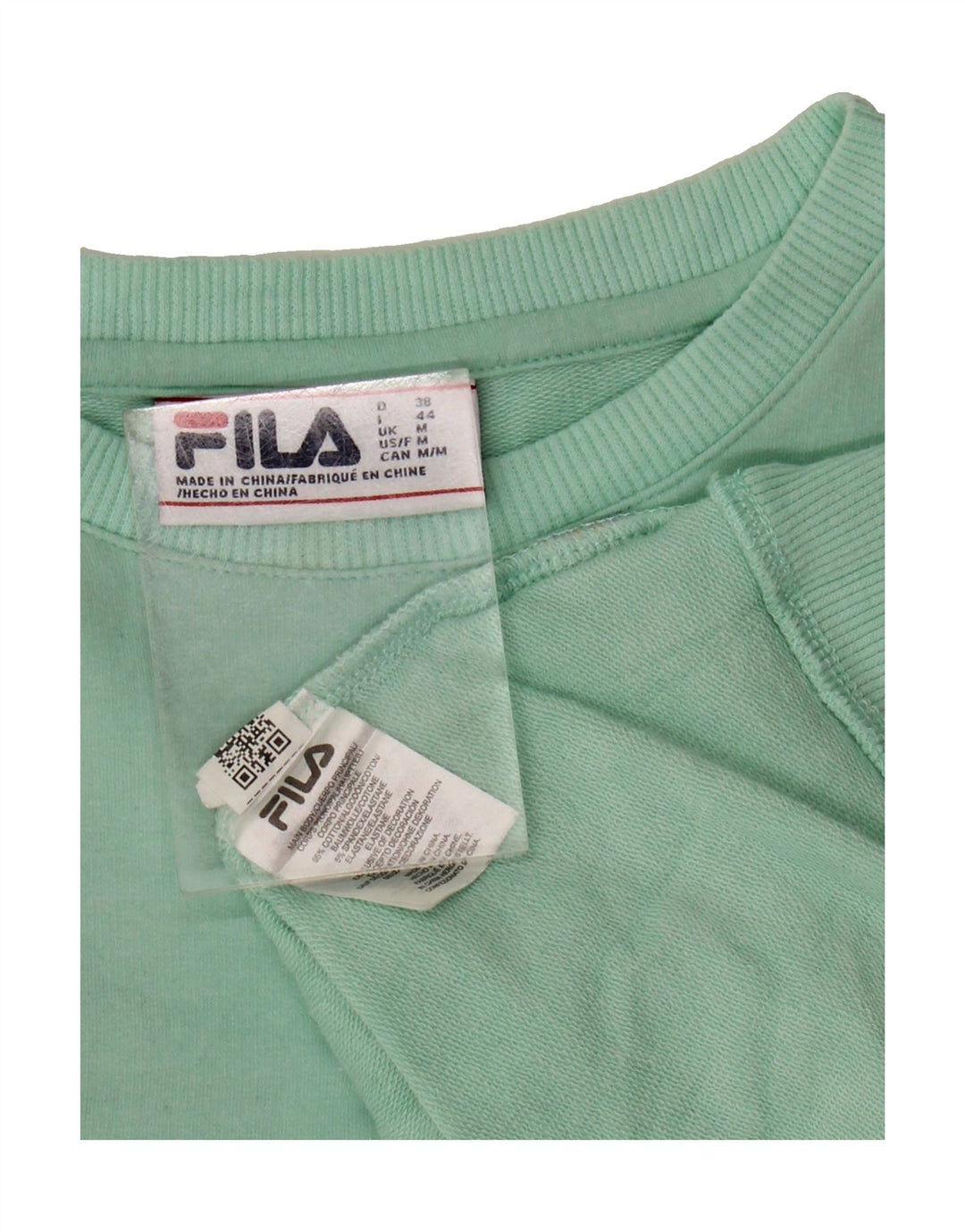 FILA Womens Sweatshirt Jumper UK 14 Medium Green Cotton Vintage Fila and Second-Hand Fila from Messina Hembry 