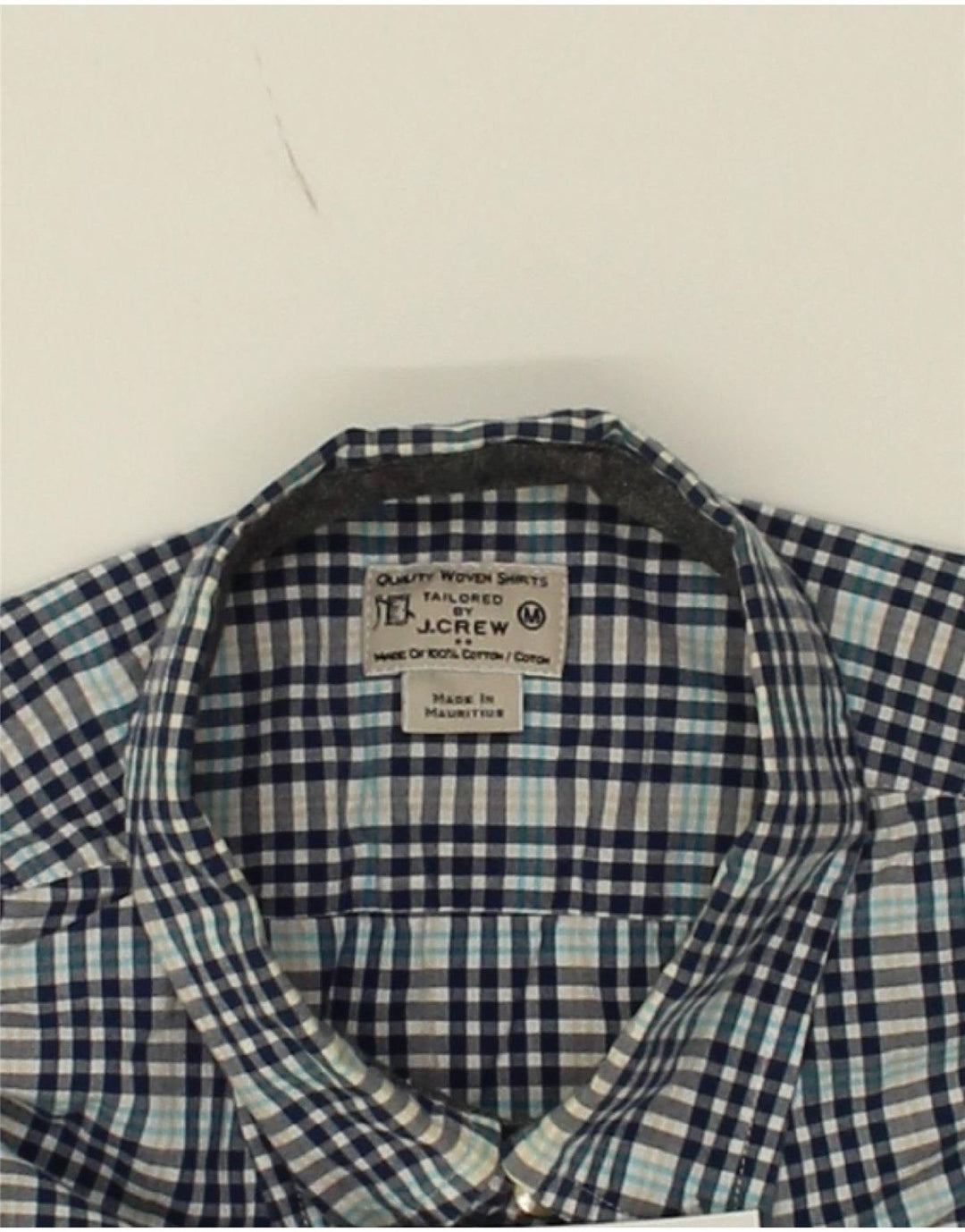 J. CREW Mens Shirt Medium Blue Check Cotton Vintage J. Crew and Second-Hand J. Crew from Messina Hembry 