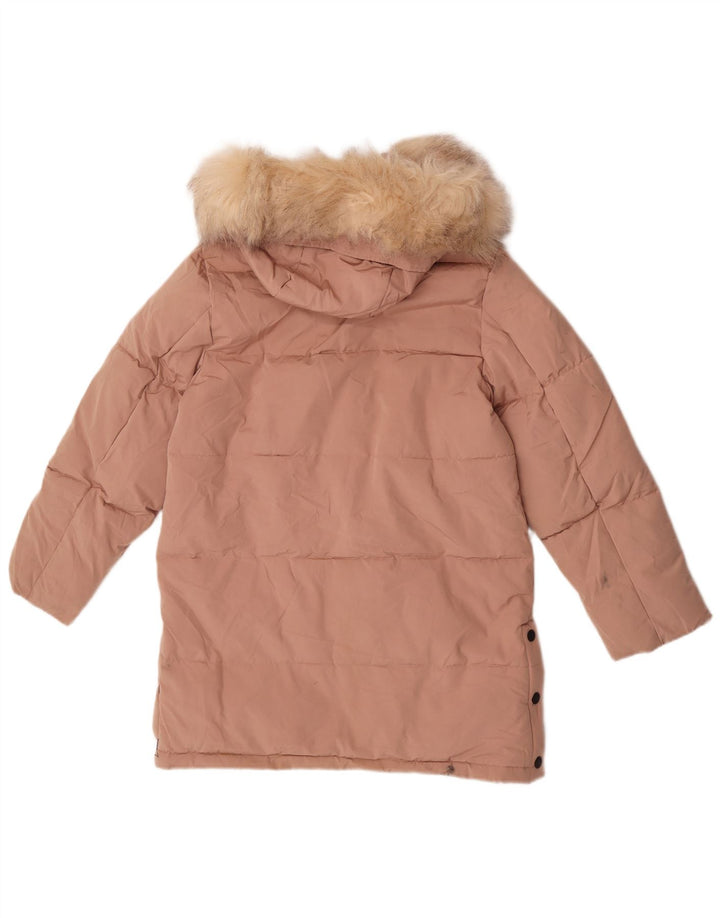 Zara Girls Hooded Jacket 13-14 Years Pink Polyester