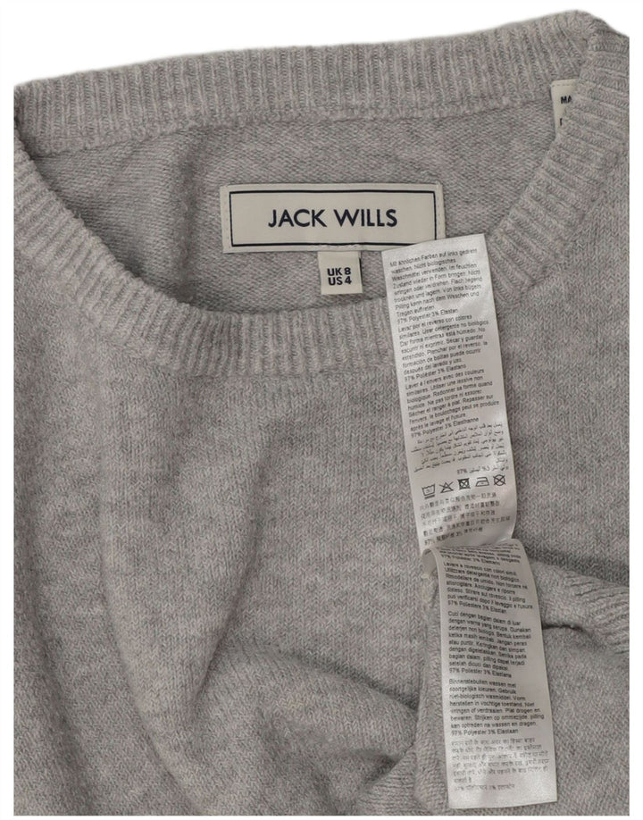 JACK WILLS Γυναικείο πουλόβερ μεγάλου μεγέθους Crew Neck Jumper UK 8 Small Grey