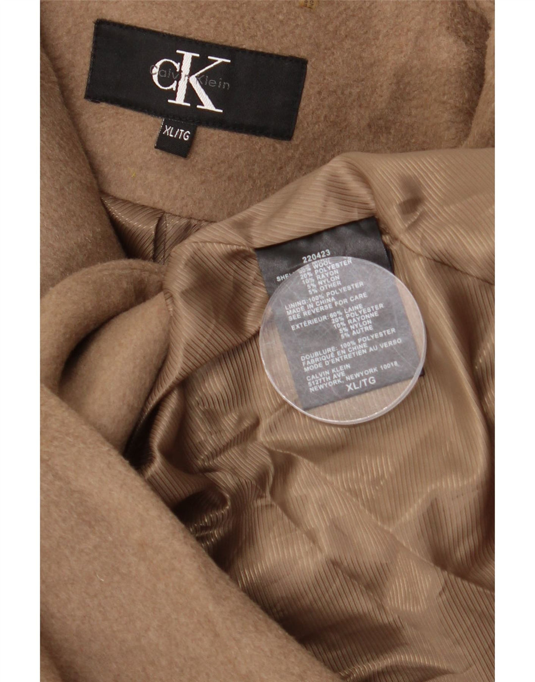 Γυναικείο παλτό Calvin Klein Oversized UK 18 XL Beige Wool