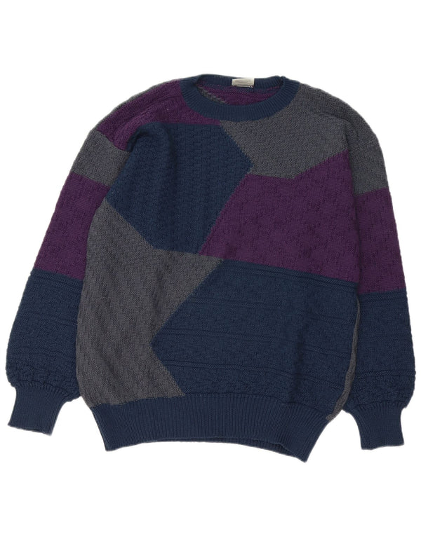 Jockey Mens Crew Neck Jumper Sweater IT 50 Medium Multicoloured Colourblock