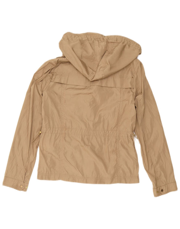 Zara Γυναικείο μπουφάν βροχής με κουκούλα UK 12 Medium Beige Polyester