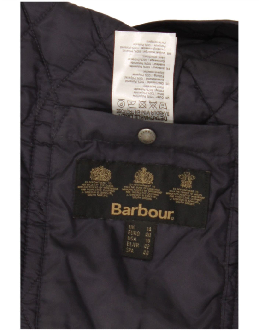 Γυναικείο καπιτονέ μπουφάν BARBOUR UK 14 Large Navy Blue Polyamide