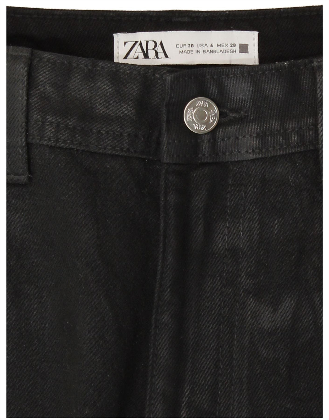 Zara Γυναικείο Τζιν κωνικό EU 38 Small W28 L28 Μαύρο