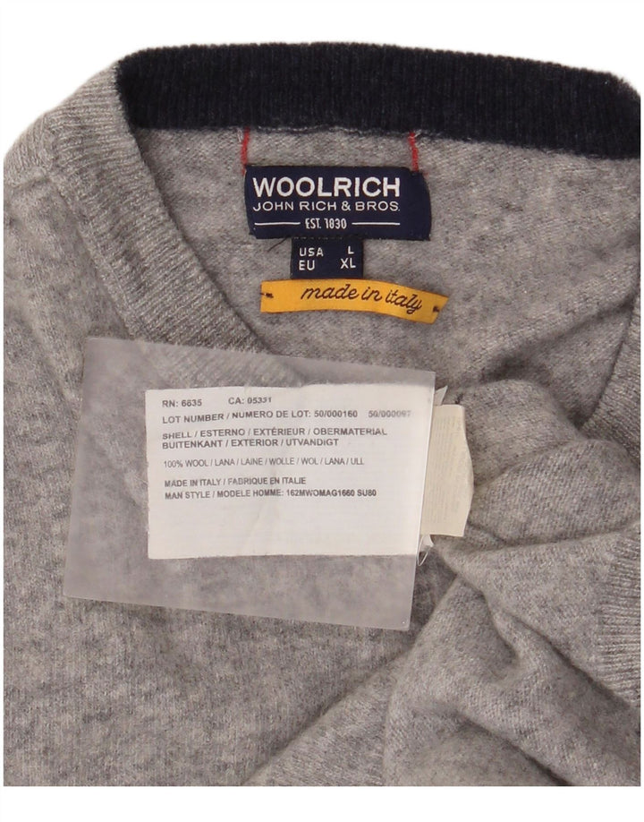 Woolrich Γυναικείο πουλόβερ με λαιμόκοψη UK 16 Large Grey Wool