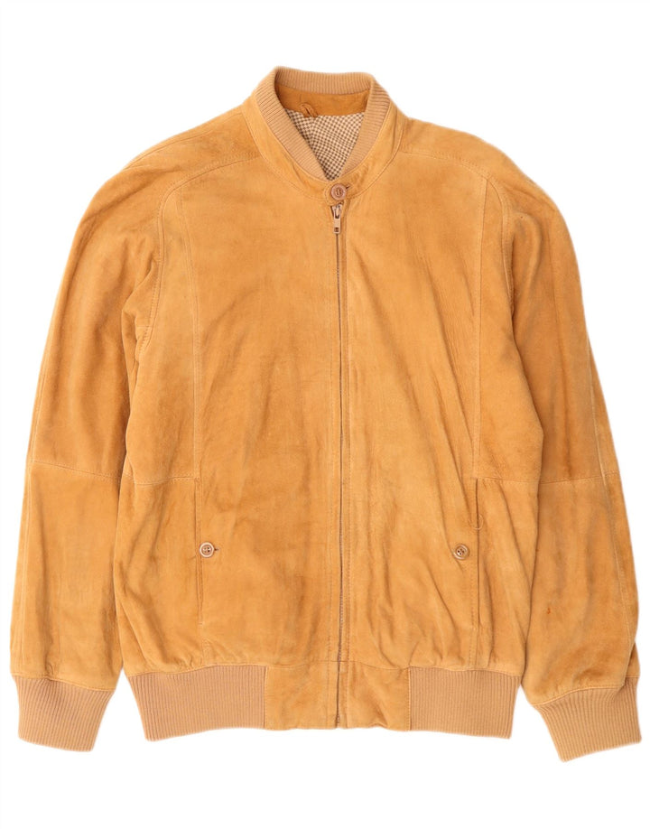 Vintage Ανδρικό Suede Bomber Jacket UK 38 Medium Brown