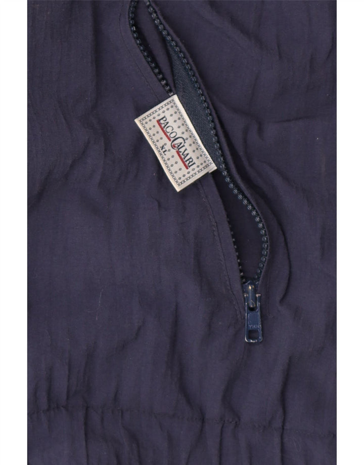 PACO CALVARI Mens Graphic Reversible Gilet UK 42 XL Navy Blue Polyester Vintage Paco Calvari and Second-Hand Paco Calvari from Messina Hembry 