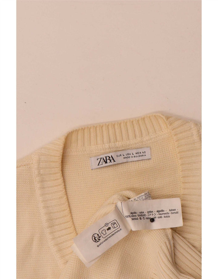 Zara Ανδρικό Γιλέκο Tank Top Μεγάλο Μπεζ Βαμβακερό