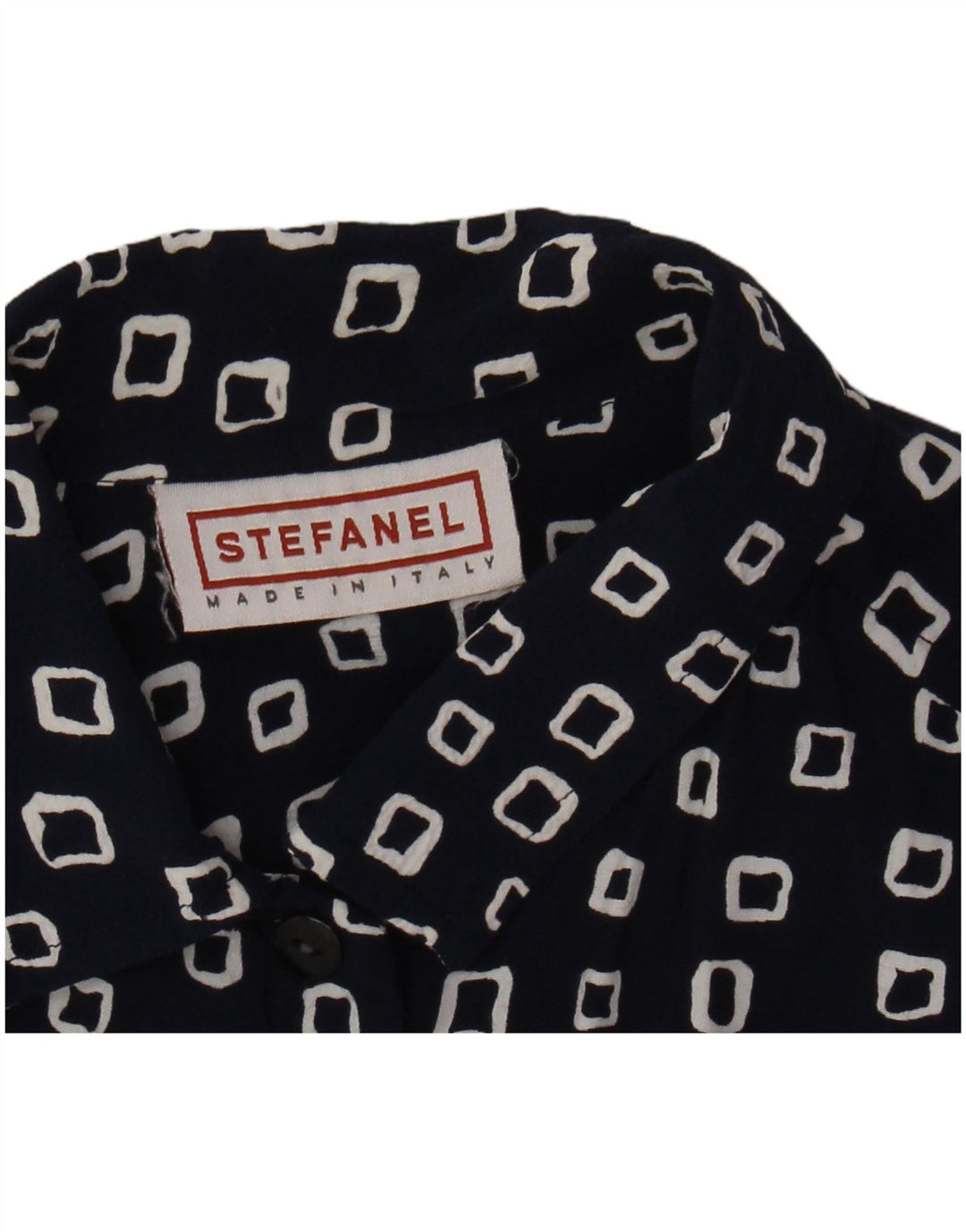 STEFANEL Γυναικείο πουκάμισο UK 16 Large Navy Blue Geometric