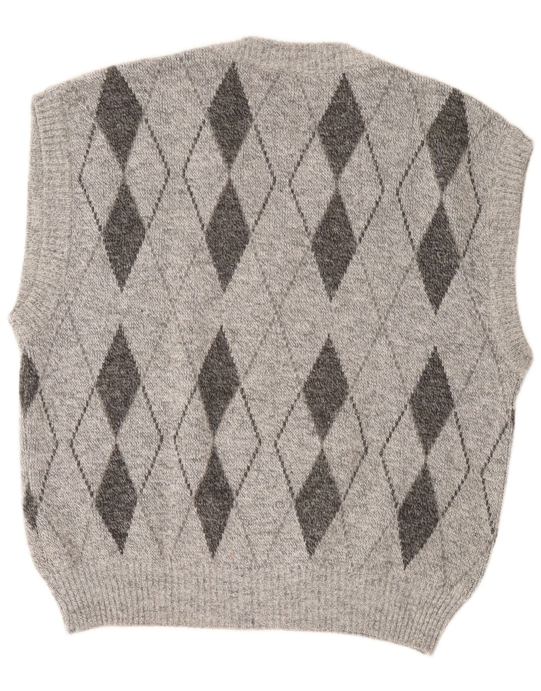 Vintage ανδρικό γιλέκο Tank Top Large Grey Argyle/Diamond