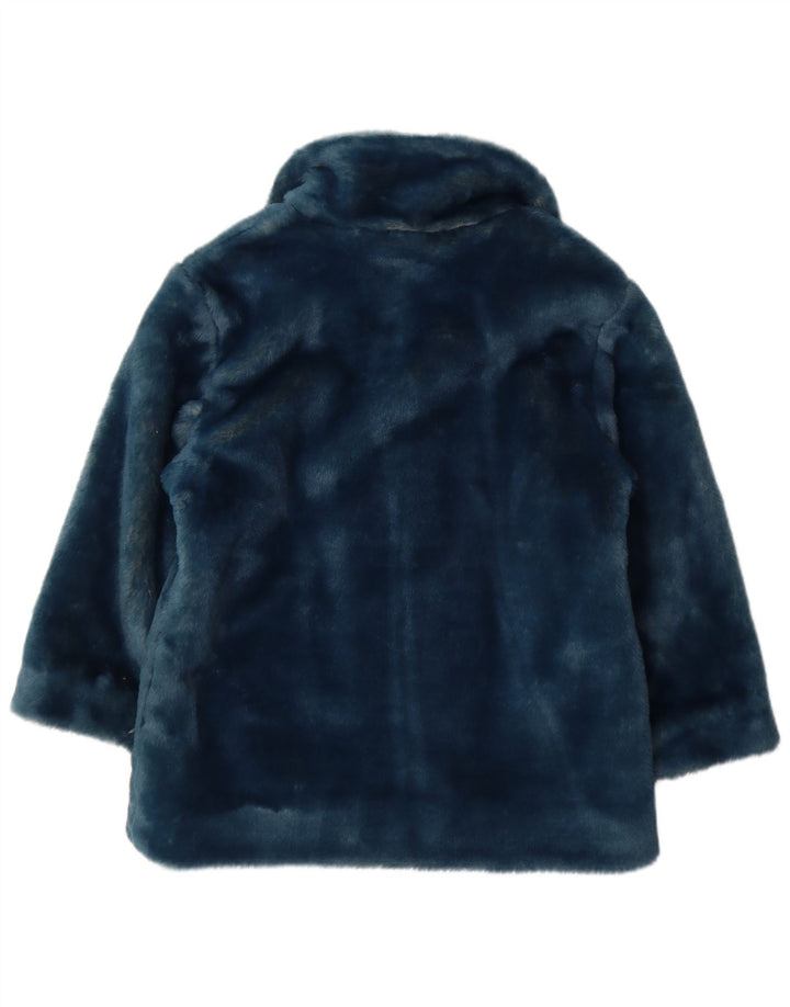 Vintage Γυναικείο Μπουφάν από Faux Fur UK 12 Medium Blue Πολυακρυλικό