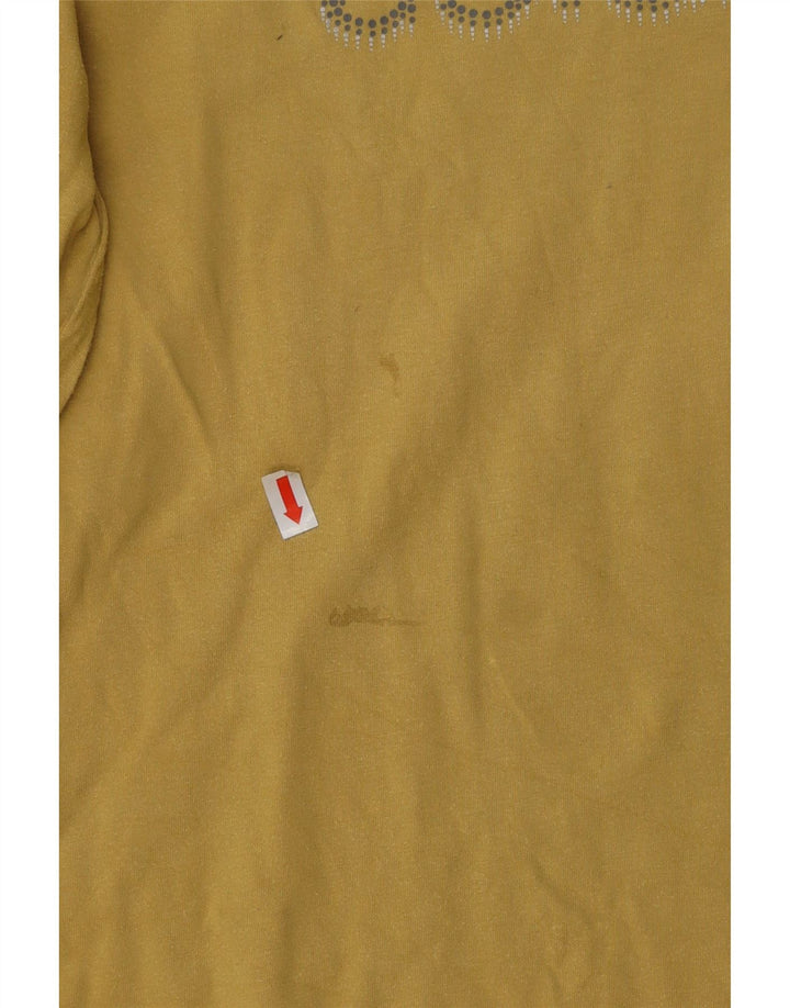 COLUMBIA Γυναικείο τοπ μακρυμάνικο UK 14 μεγάλο κίτρινο βαμβάκι