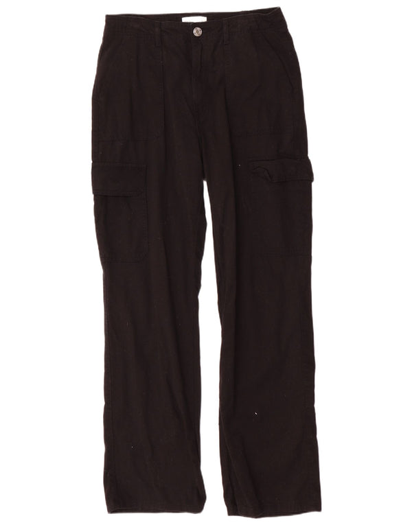 Zara Γυναικείο ίσιο παντελόνι Cargo EU 40 Medium W30 L31 Μαύρο βαμβακερό