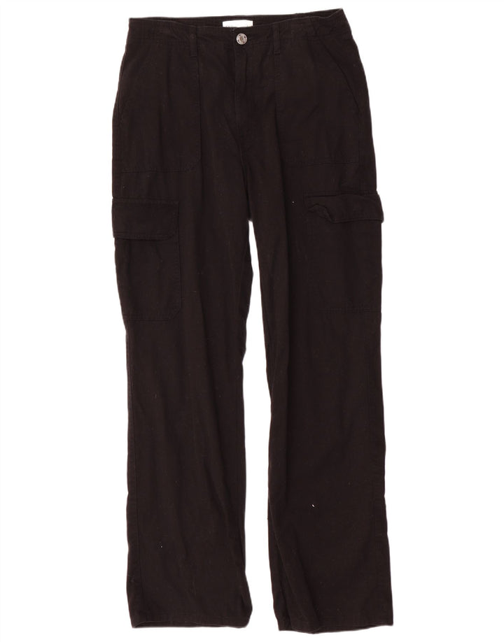Zara Γυναικείο ίσιο παντελόνι Cargo EU 40 Medium W30 L31 Μαύρο βαμβακερό