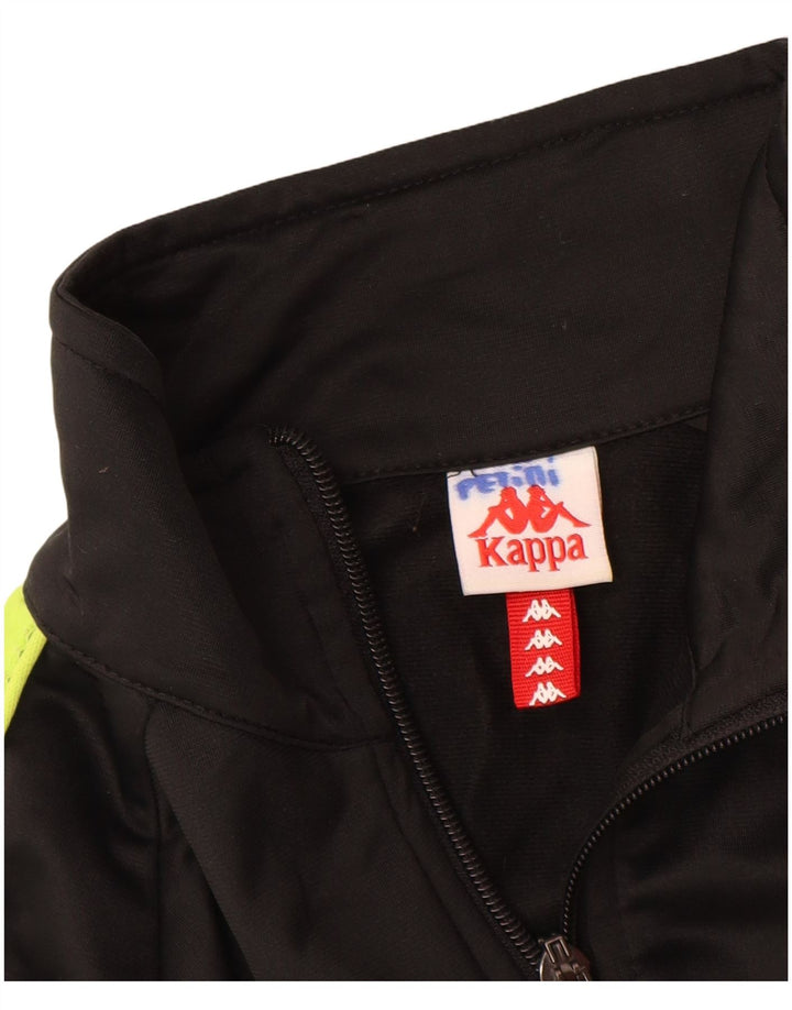KAPPA Boys Graphic αθλητική φόρμα Top Jacket 15-16 Years Black Colourblock