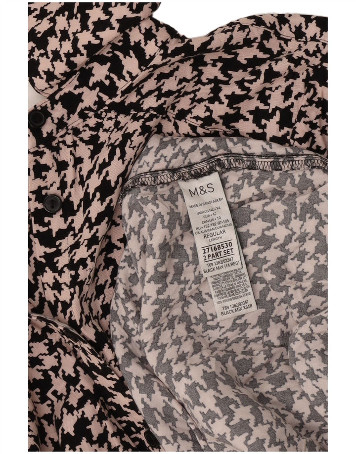 Marks & Spencer Γυναικείο φόρεμα UK 14 Large Black Houndstooth