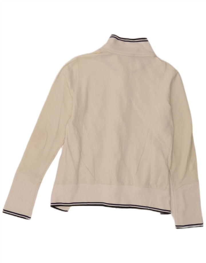 Ellesse Γυναικεία αθλητική φόρμα Top Jacket UK 12 Μέτριο Λευκό Βαμβακερό ριγέ