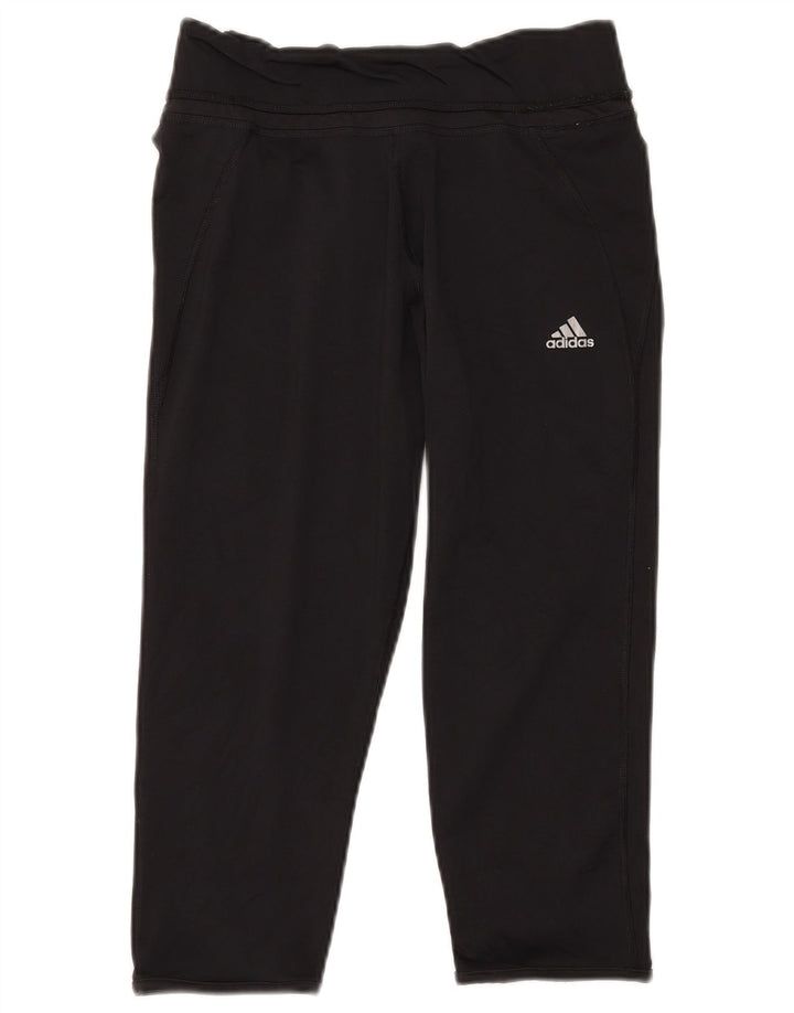 Adidas Γυναικεία κολάν Capri Climalite UK 12/14 Μεσαίο μαύρο πολυεστέρα