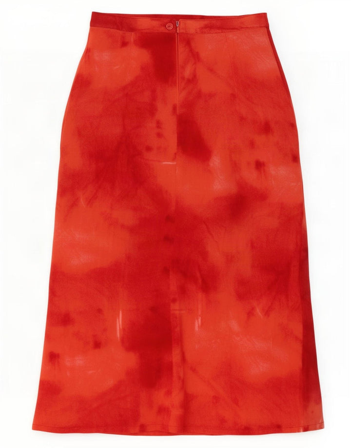 Vintage γυναικεία μίντι φούστα IT 42 Medium W26 Red Tie Dye Polyester