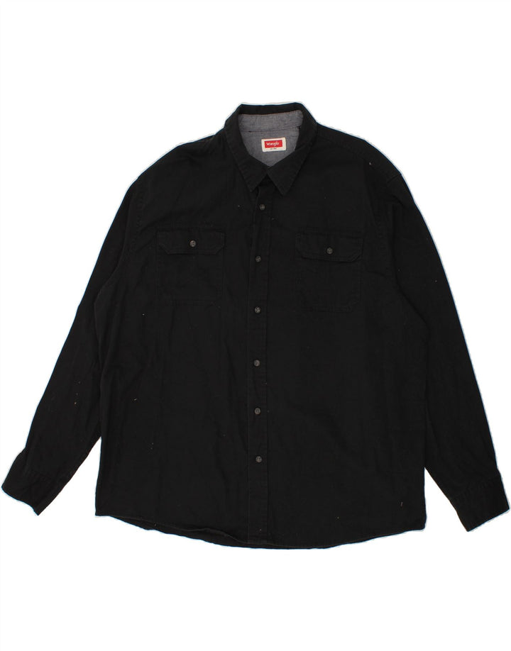 Ανδρικό πουκάμισο WRANGLER 2XL Μαύρο βαμβακερό