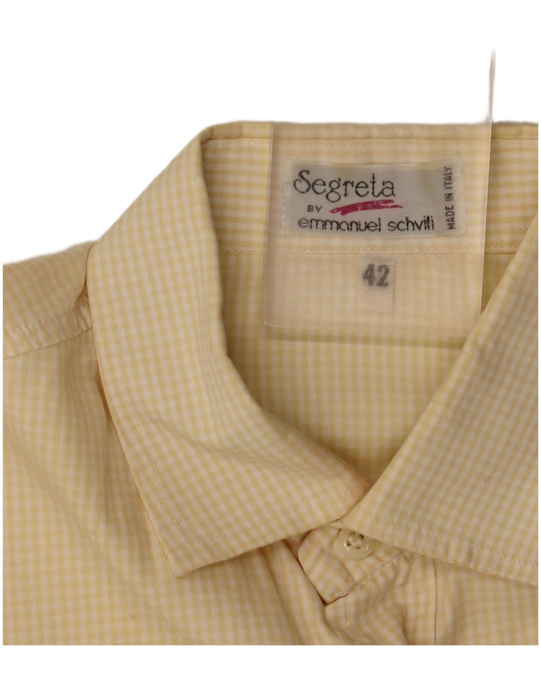 Emmanuel Schvili Ανδρικό πουκάμισο Νούμερο 42 Large Yellow Gingham