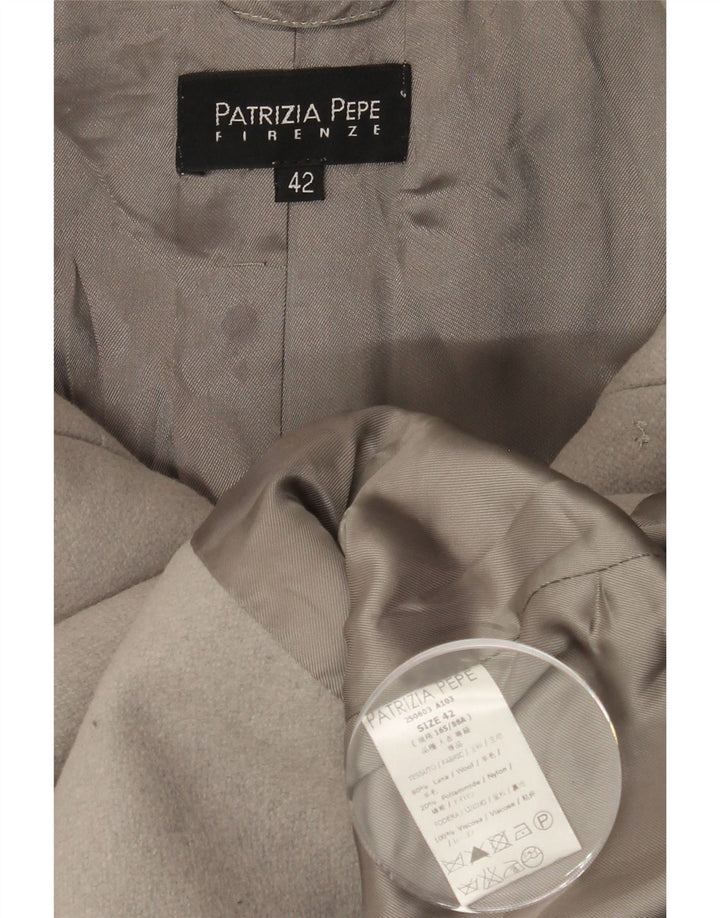 PATRIZIA PEPE Womens Overcoat IT 42 Medium Grey Wool Vintage Patrizia Pepe and Second-Hand Patrizia Pepe from Messina Hembry 